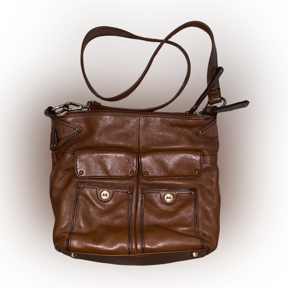 Stone Mountain Brown Leather Crossbody Bag Genuine Leather Boho Shoulder Purse - Picture 2 of 8